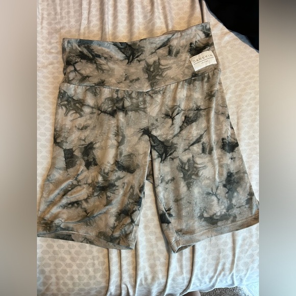 Danskin Pants - Danskin Lounge Gray and Black Marble High Rise Biker Shorts Size S